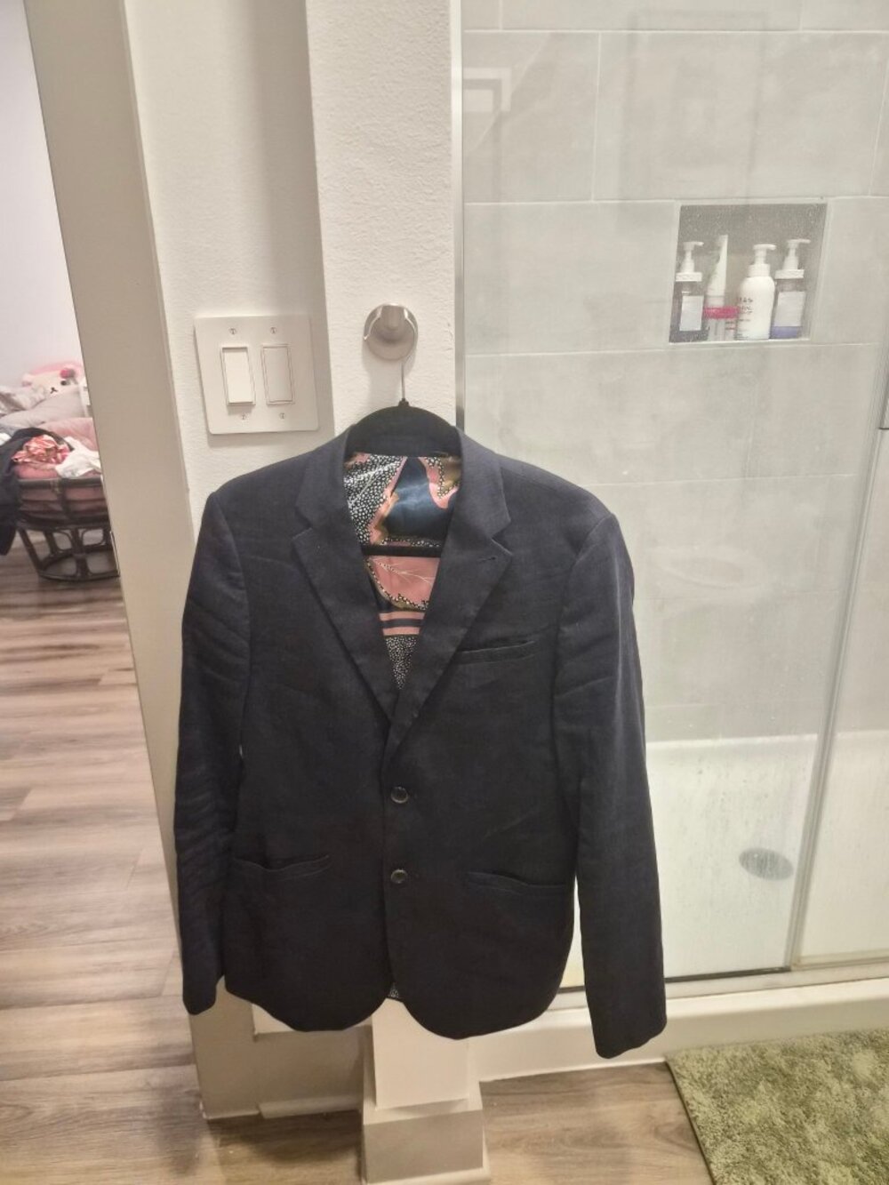 Ted Baker Men's Navy Linen Blend Blazer Size 2 S